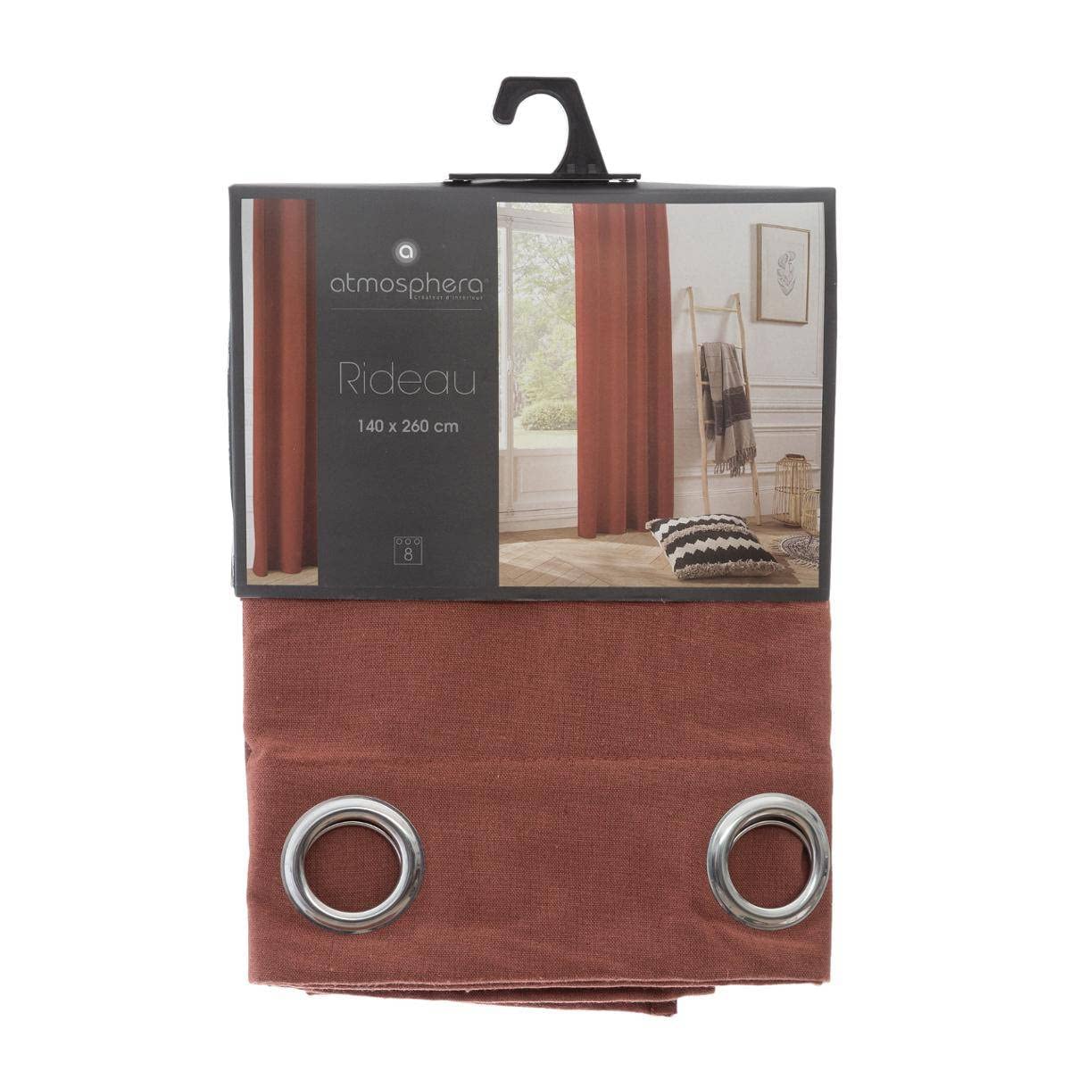 Tenda Panama Atmosfera – Tessuto Effetto Panama – Colore Rosa Terracotta – 140 X 260 Cm – Per Interni Eleganti E Caldi