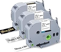 Vista 11 de Paquete de 3 cintas TZ de 0.47 pulgadas de repuesto para Brother TZe-131 TZ-131 P Touch cinta de etiquetas de 0.47 pulgadas laminada negra sobre