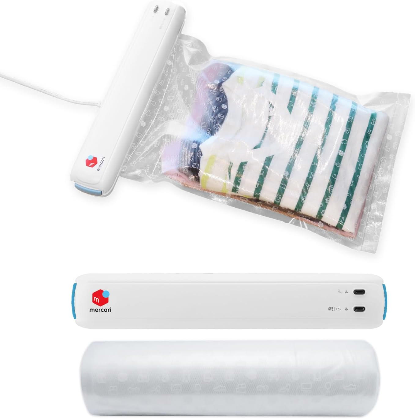 dretec Mercari Clothing Compression Sealer & Film Set, Packing Compressor, Compression Packing, Children's Clothing, Cushioning, Packing, Protection, Preservation, Packing Goods