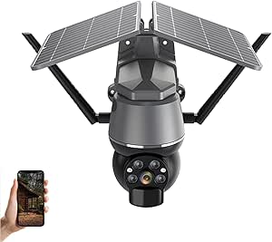 4G LTE Solar Camera Security Outdoor 2K Night Vision Wireless Cameras 2-Way Talk PIR Human Detection Battery Powered 3MP IP65 Waterproof with Adjustable Solar Panel for Home Surveillance asin的图片
