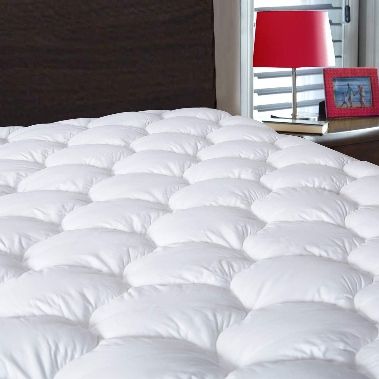 Mattress Pad Cover Full Size - Breathable Soft Fluffy with Waterproof Bottom Layer - Pillow Top Cotton Top Down Alternative Filling Cooling Mattress Topper