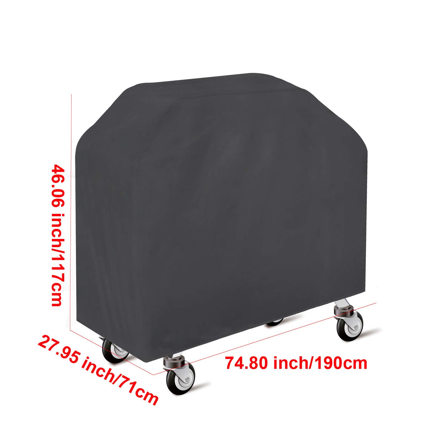 Copertura Barbecue Impermeabile Telo Copri Barbecue Protettivo per BBQ Grill Anti Pioggia Polvere Sole Neve 190X71X117cm