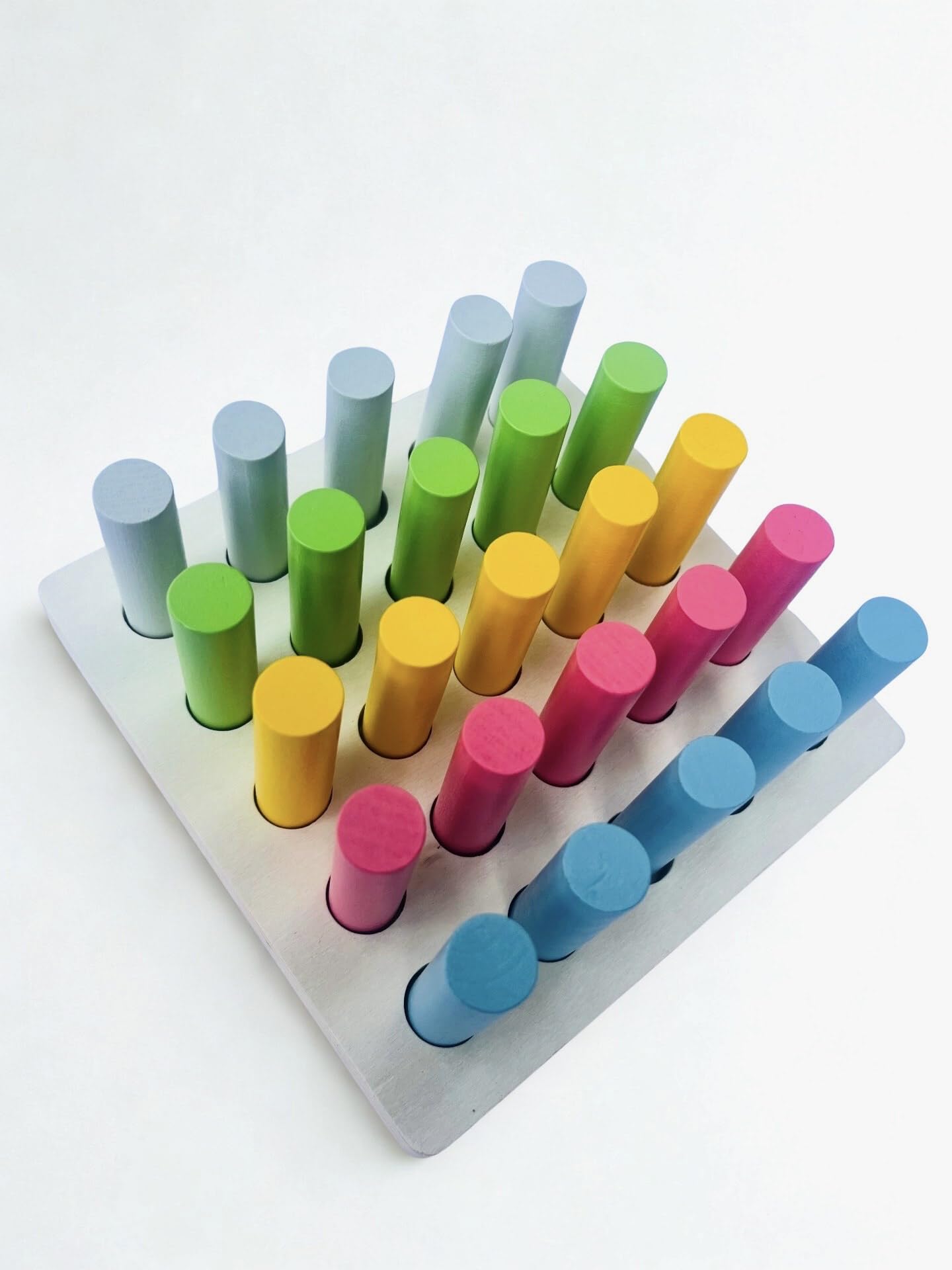 Montessori Wooden Peg Board Learning Toy for Kids|Colour Sorting & Shape Matching Set|Fine Motor Skill Development Board with Pegs|Occupational Therapy Toy|Color Cognition Stacking