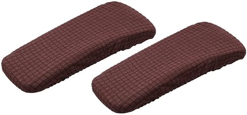 1 Pair Pure Color Dustproof Office Computer Stretchable Pads Chair Armrest Cover Chair Arm Covers Slipcoverdark Coffee Clever Fashion