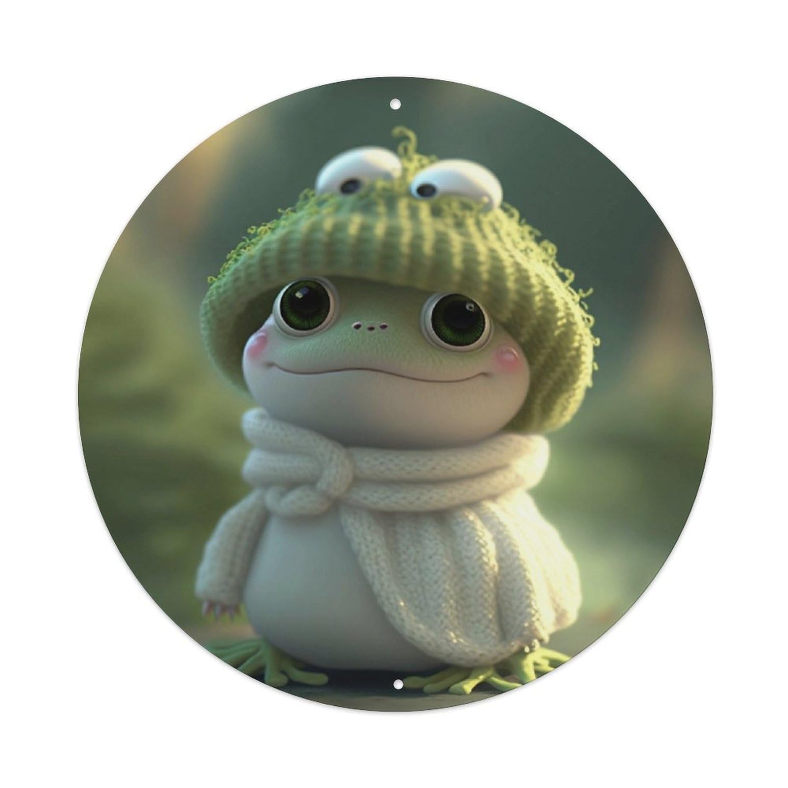 Cute Frog Cozy Sweater Amphibian Character Metal Tin Sign