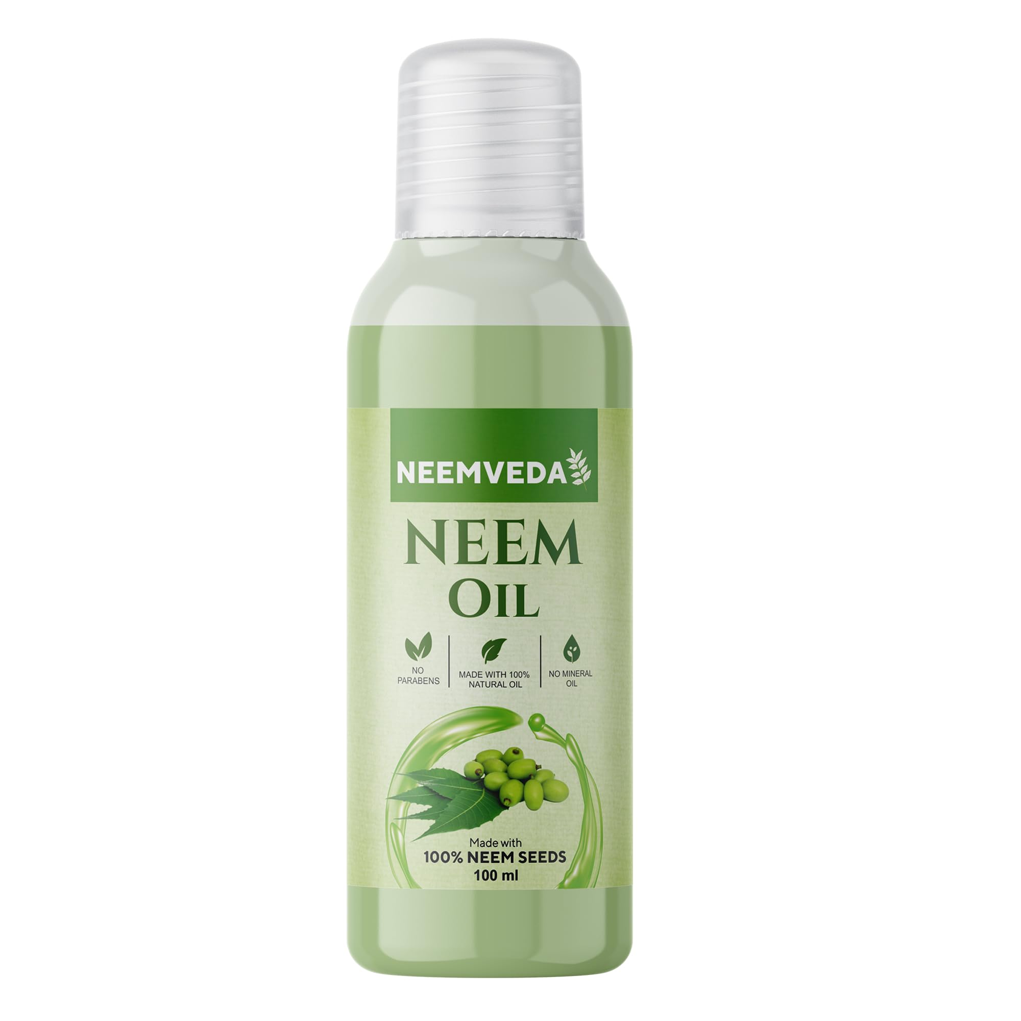 Virgin Neem Oil 100 ml, Cold Pressed, Pure, Natural, Unrefined, Vegan - for Hair, Skin, Nail, Scalp, Body, Multi-Use Oil for Garden - Plants - Home & More