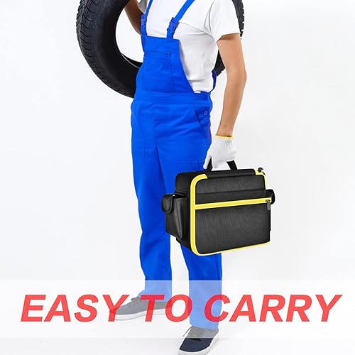 Miniatura 6 de Funda para compresor de aire compatible con el inflador de neumáticos DEWALT 20V MAX DCC020IB, organizador de almacenamiento de herramientas Negro