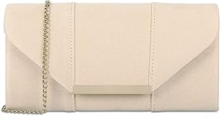 Dexmay Faux Suede Envelope Clutch and Crossbody Handbag
