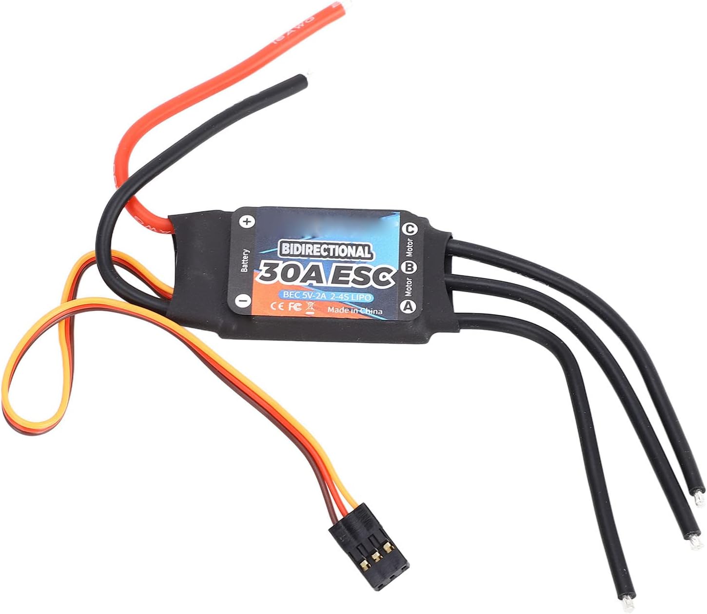 30A Brushless ESC, 5V 2A BEC Output Bidirectional 30A