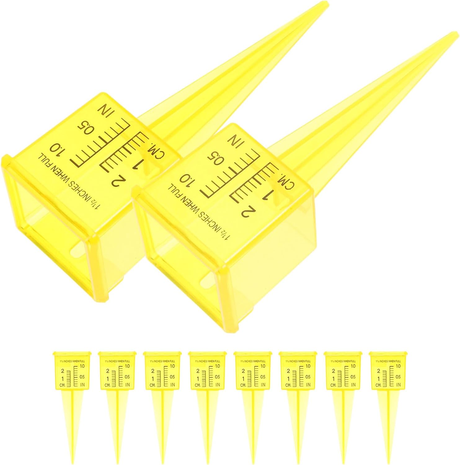 Mipcase 20pcs Lawn Sprinkler Gauges 1.5-inch Wide Mouth Rain Gauge Outdoor Water Measuring Tools for Backyard Patio Garden