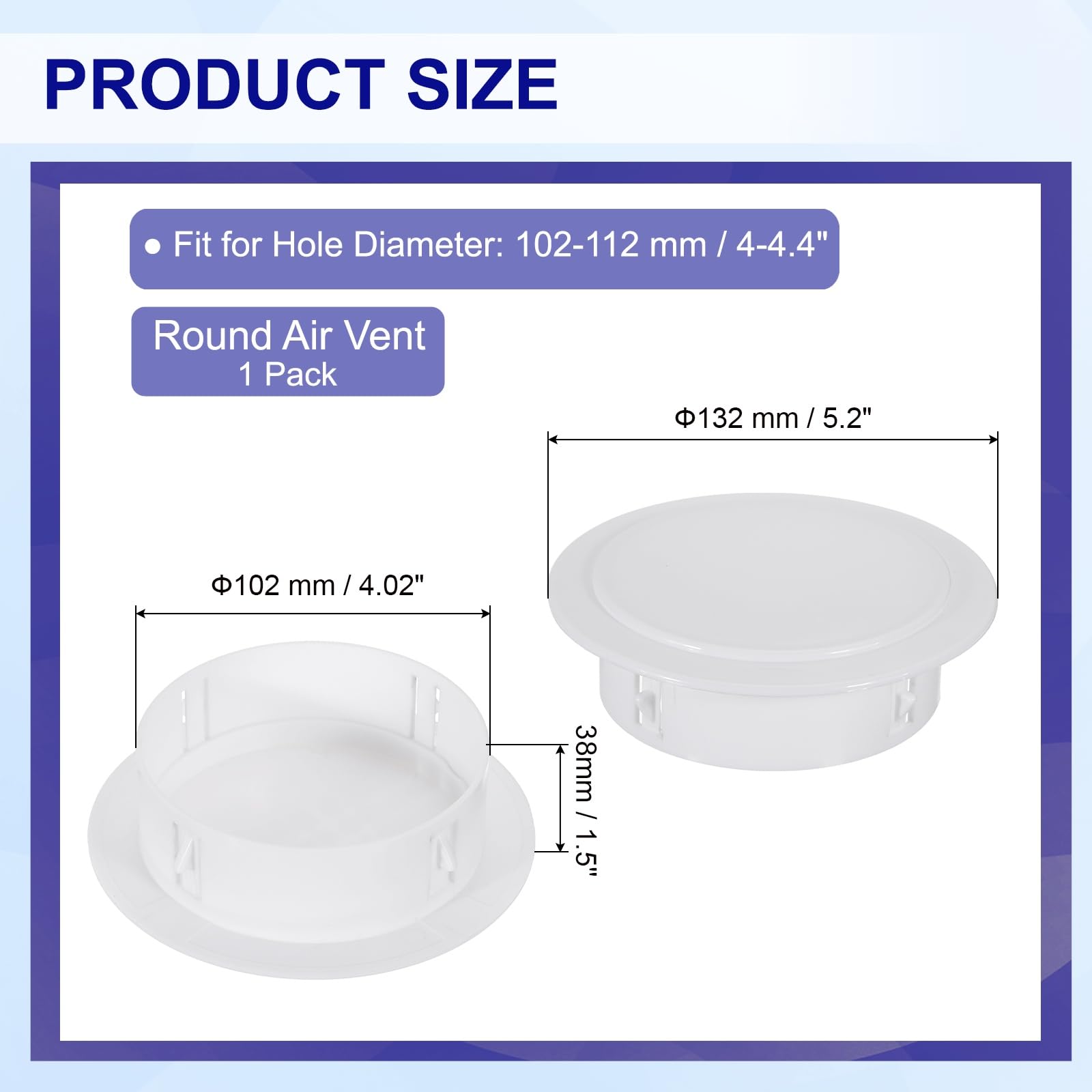 PATIKIL Air Conditioning Wall Hole Cover 4" (102mm) - Image 2
