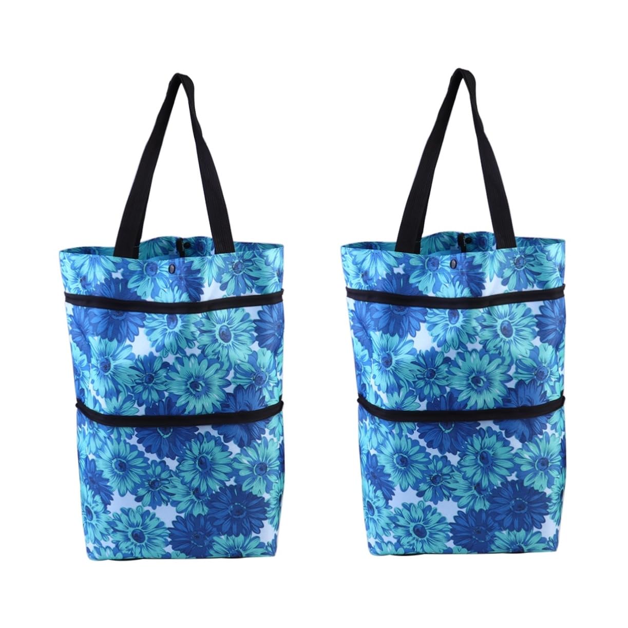 STOBOKSTOBOK Folding Rolling Cart 2pcs Reusable Pulling Flowering Dollies Cloth Pattern with Folding Held Climber Supermarket Storage Household Dot Stair Wheels Wheel Practical Foldable Tote