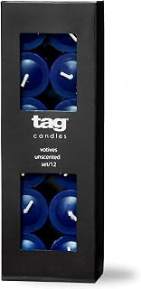 TAG Color Studio Votive Candles Set of 12 Navy Smokeless Paraffin Wax Burn Time 5 Hrs Navy Blue