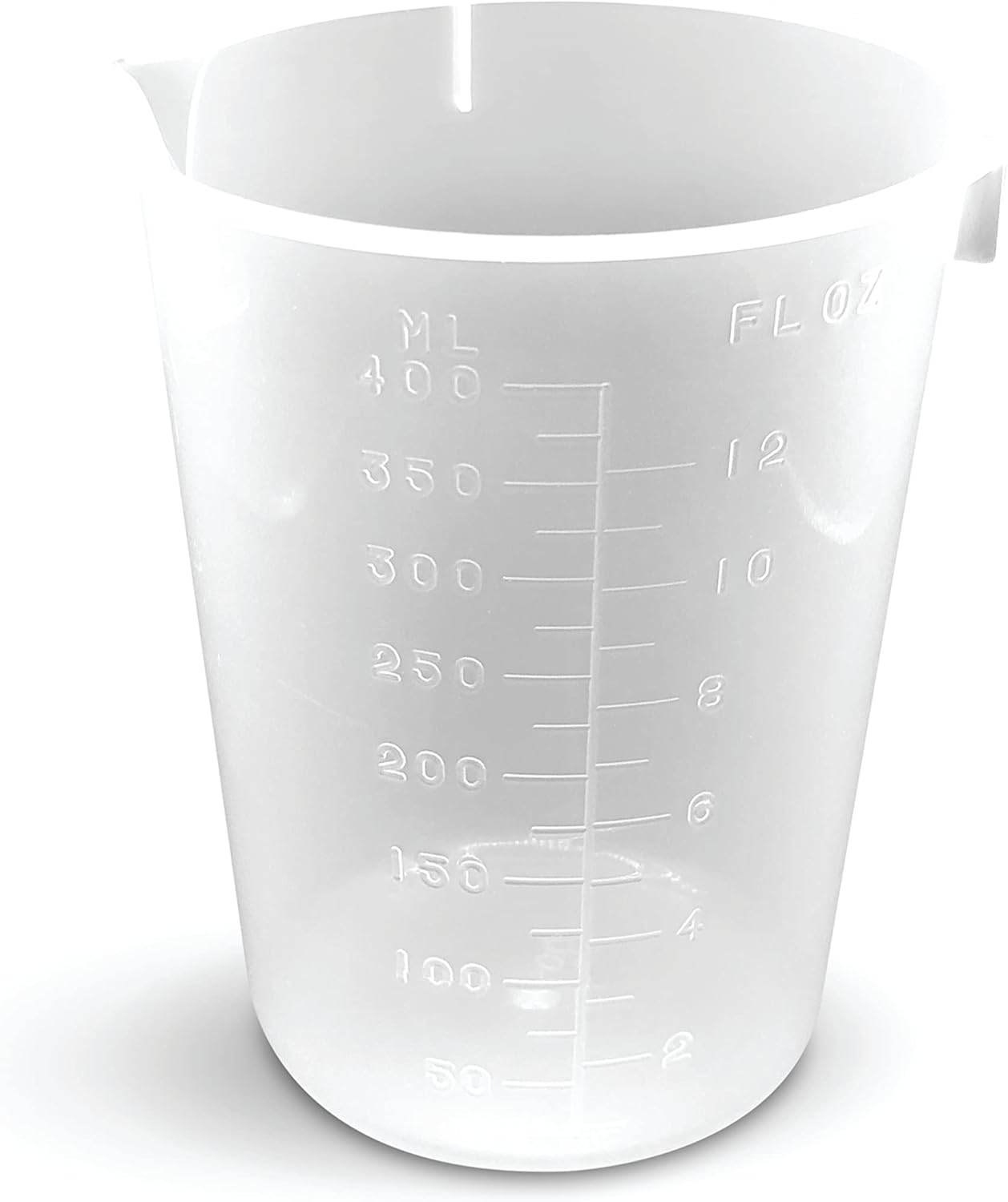 Plastic Beaker 400ml set of 50 by Maryland Plastics Clear Graduated Polypropylene
