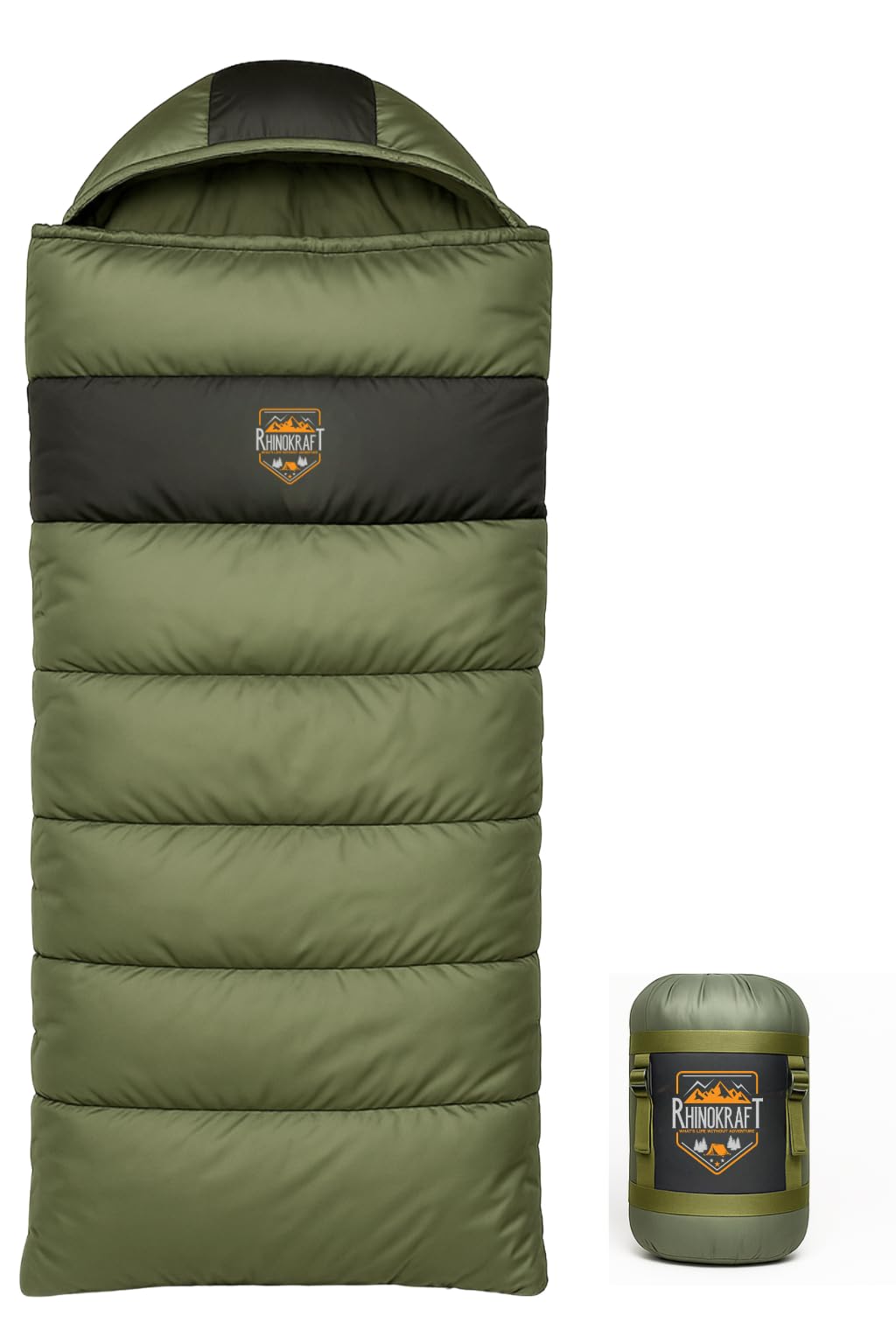 Ultra-Light Zero Degree Envelope Sleeping Bag for Adults for Mild to Harsh Winter, Portable with Compression Sack for Camping, Trekking, Hiking and Outdoor Activities