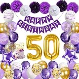 decoracion 50 【Servicio Superior】Globos 50 cumpleaños Púrpura Oro Set ,hecho de materiales de clase A de alta calidad, podemos garantizar la calidad y el estilo de nuestra decoración de 50 Year Birthday Woman Set, los globos de látex hay un ligero olor, pero no se preocupe, estos son inofensivos, si tiene alguna pregunta sobre nuestros productos puede contactarnos.