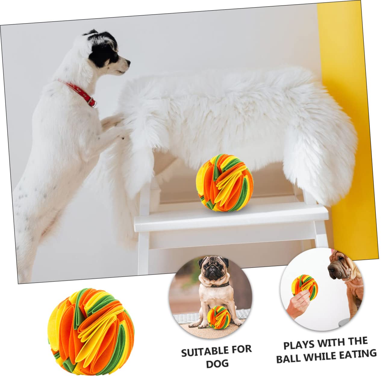 Sosoport 3stücke Hundespielzeug Für Welpen Buntes Kauspielzeug Mit Zahnpflegefunktion Interaktiver Futterball Hand-gehirn-koordination Langsame Futteraufnahme Für Drinnen Und Draußen