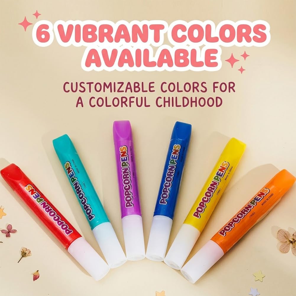 6/12 colors 3D Popcorn Pens, Magic Puffy Bubble Drawing Pen Kit,12 colors:2 - Image 2
