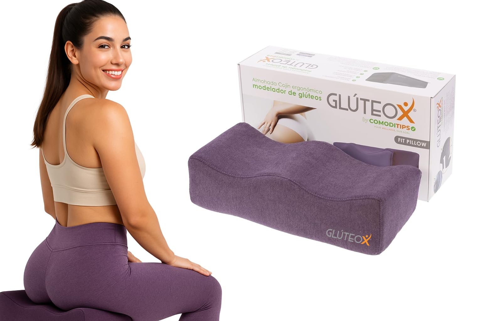 Cojín Realzador de Glúteos – Almohada Ergonómica para Silueta Definida y Postura BBL – Ideal para Ejercicio, Yoga y Pilates – Comodidad y Estilo en Casa, Oficina o Coche – Hecho en España