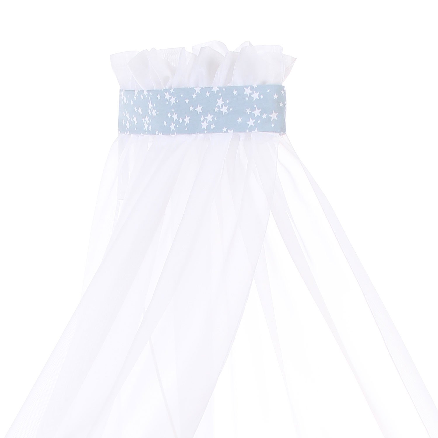 babybay Himmel Piqué mit Band passend für alle Modelle bis 96 cm Länge, azurblau Sterne weiß