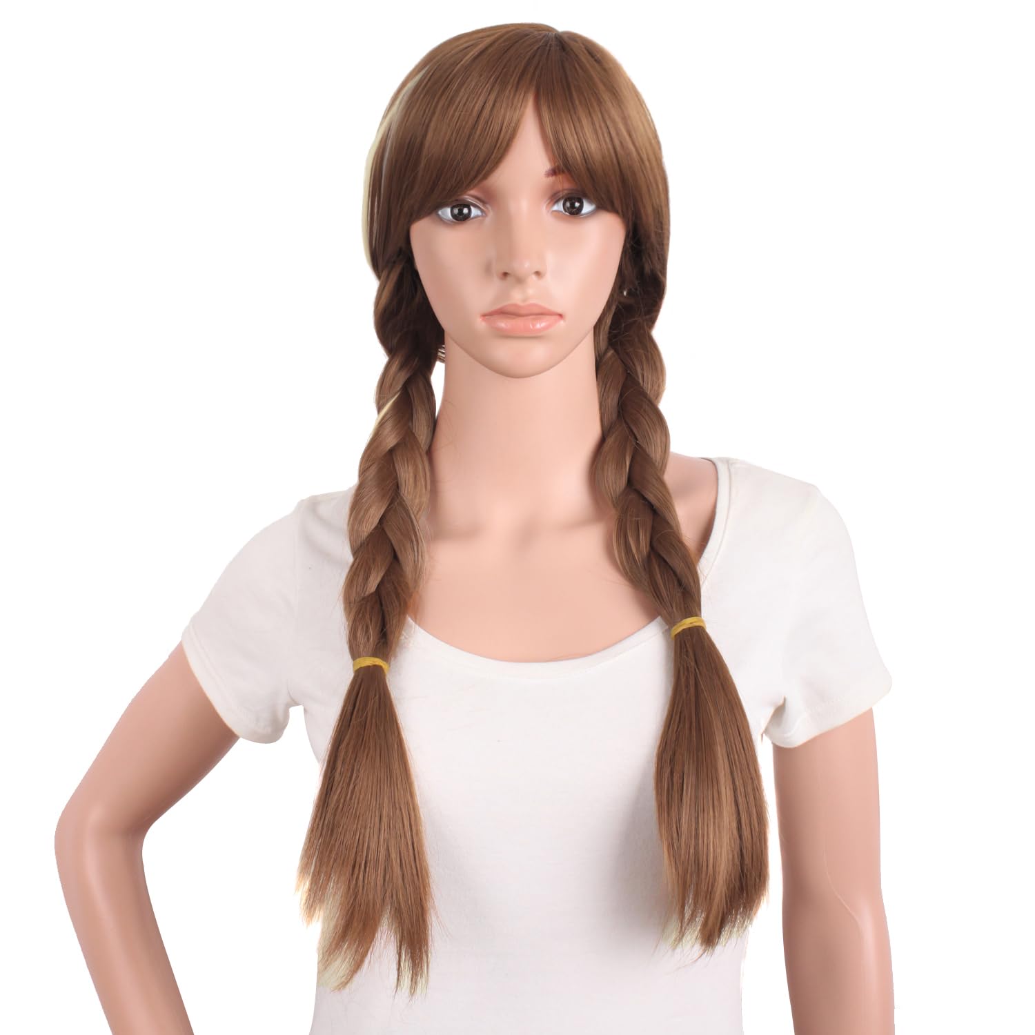 MapofBeauty 28"/70cm Long Hair Cosplay Costume Anime Wig (Dark Brown/Light Brown)