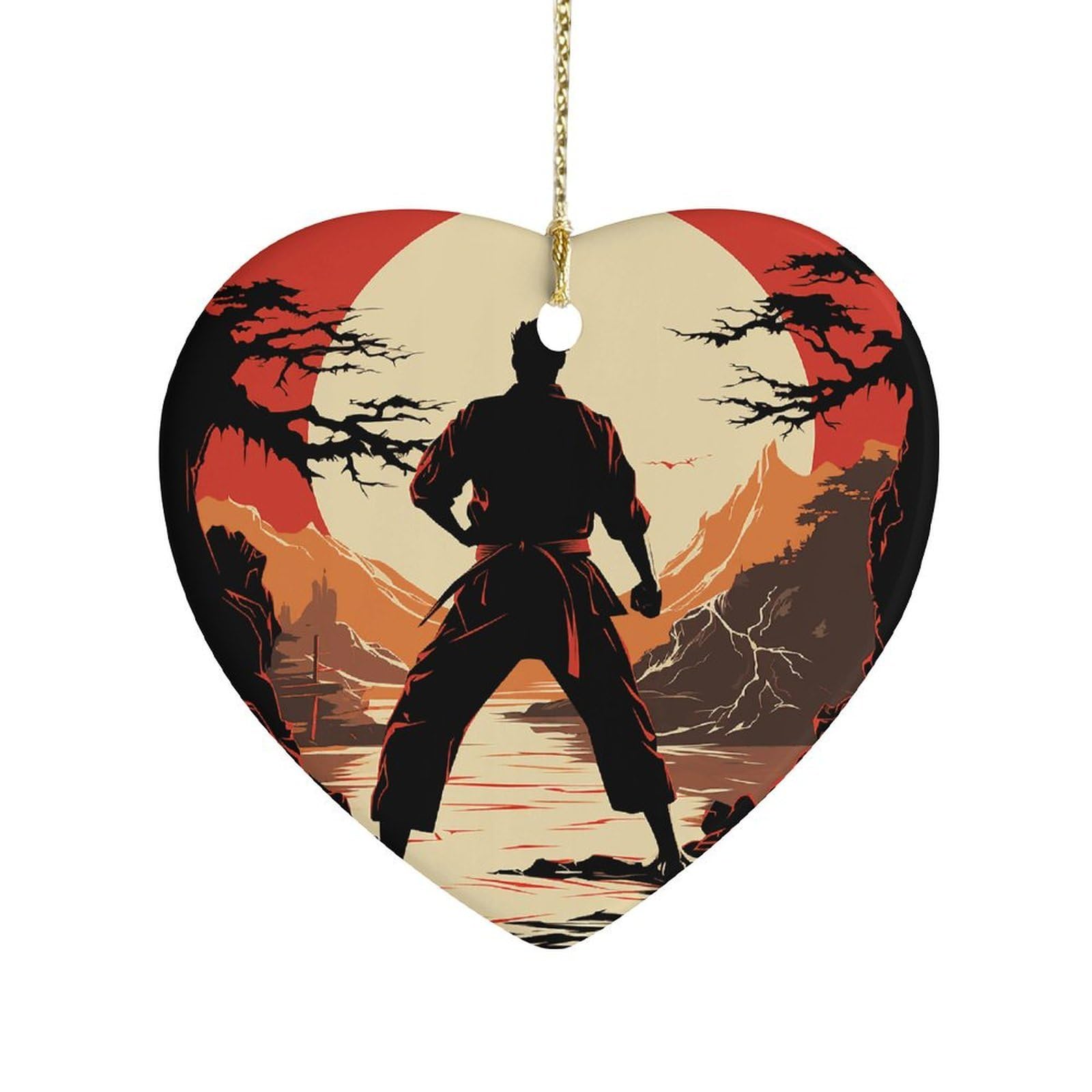 Fekiloot Men's Style Karate Ceramic Ornat Home Decor Keepsake