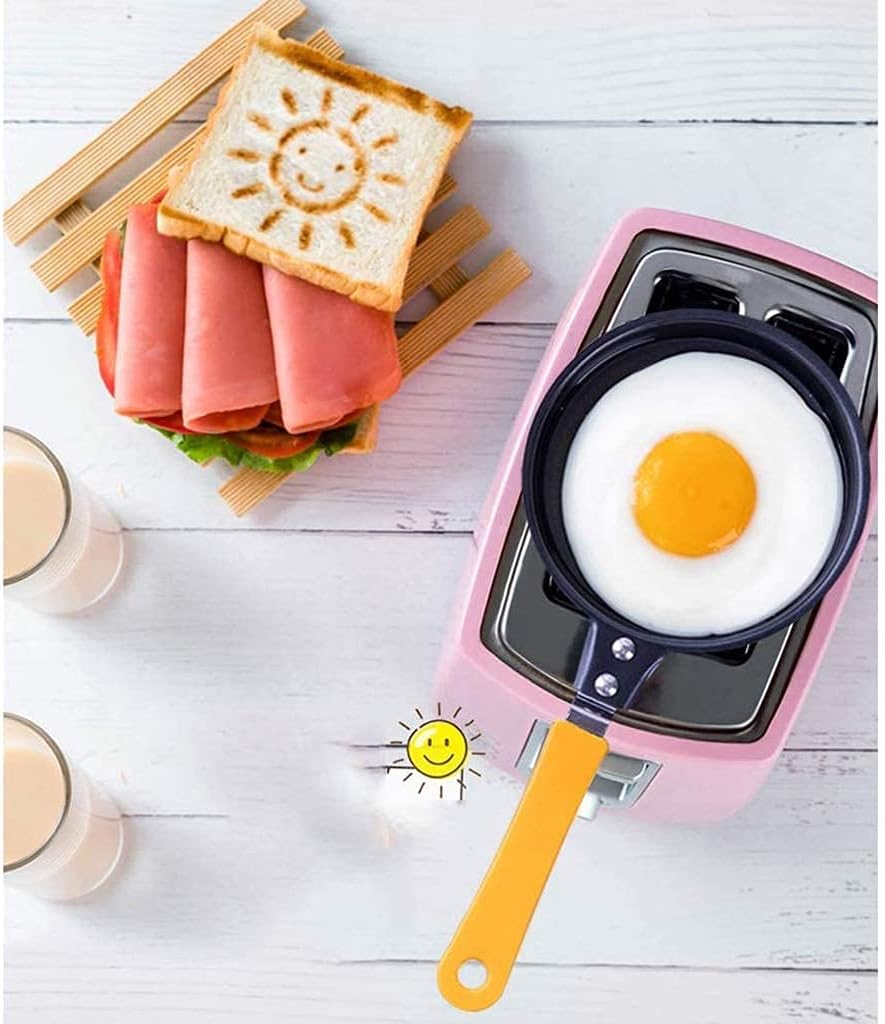 600W Small Bread Toaster Automatic Fast Heating Machine Breakfast Sandwich Baking Household Appliance (Color : Pink) (Blue)