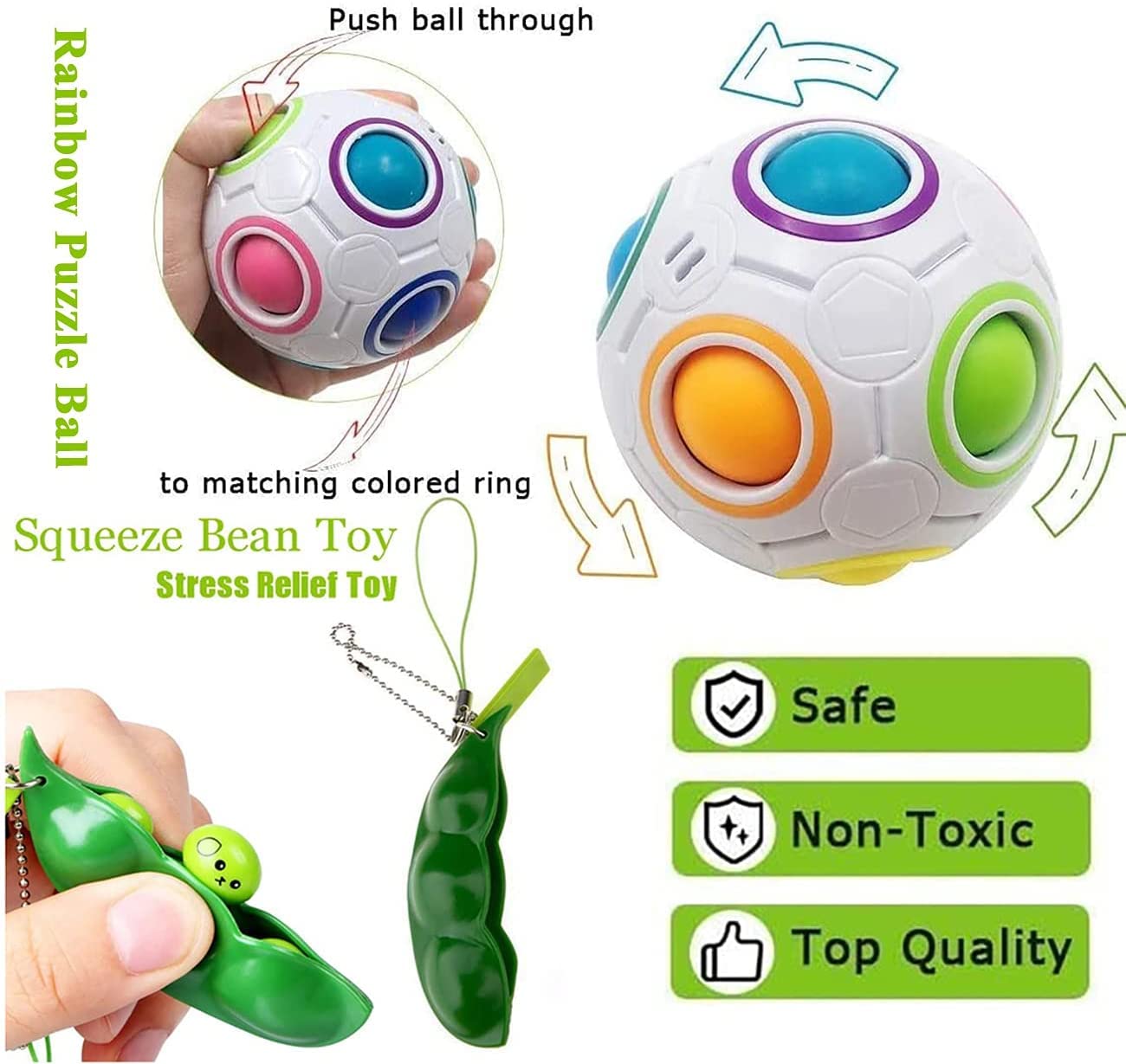 Bola Antiestrés Con Cambio De Color – Juguete Sensorial De Lanzar Para Niños Y Adultos, Alivia La Ansiedad Y Mejora La Coordinación