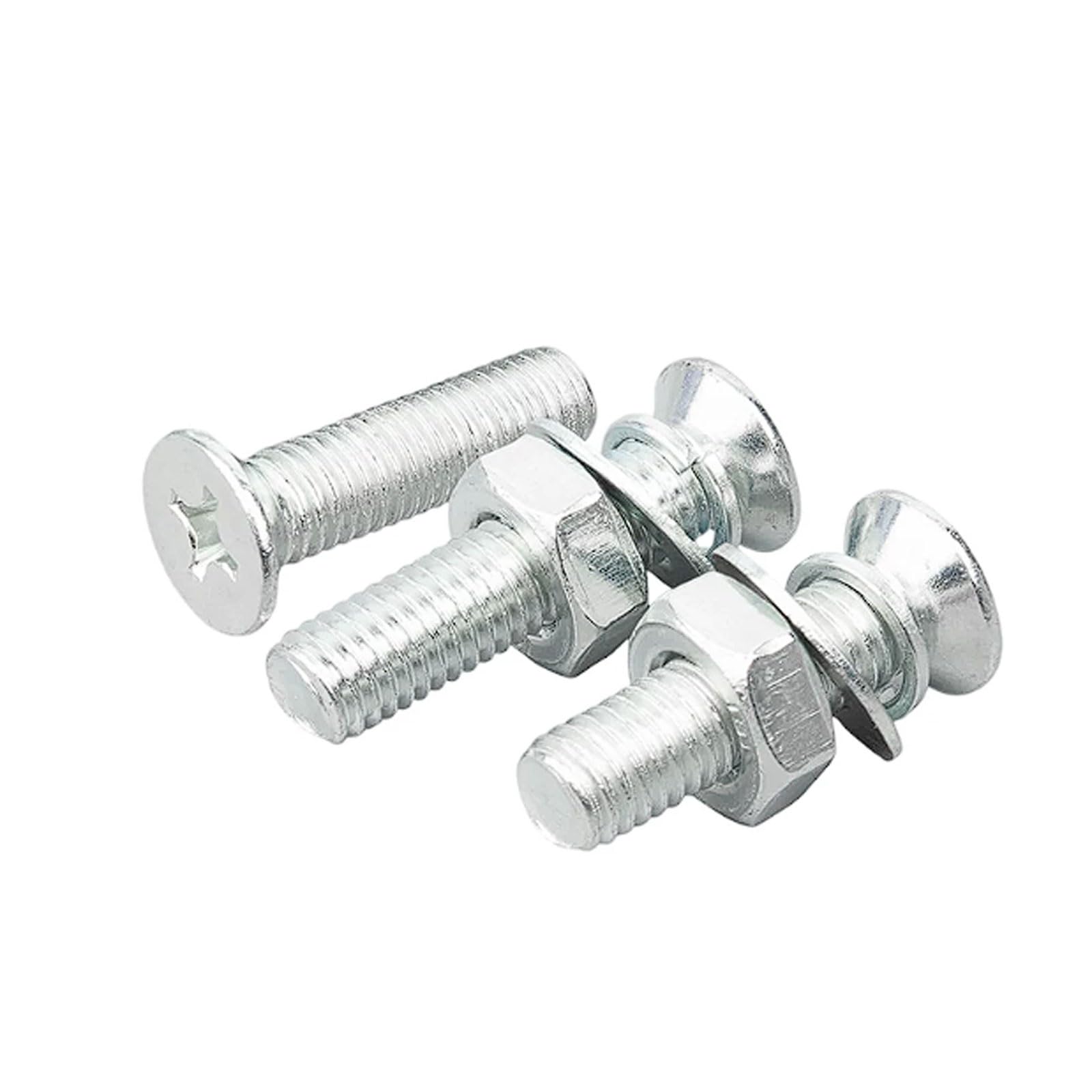 Zestaw śrub i nakrętek z łbem stożkowym, ocynkowanym na biało, śruby płaskie o przedłużonej długości(M6*90 mm20set)