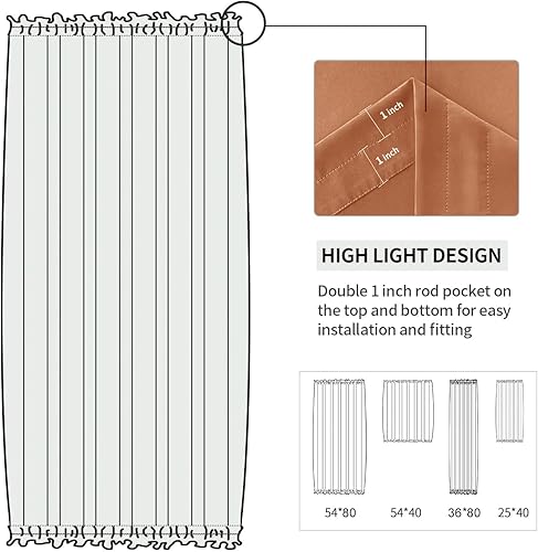 Miniatura 272 de DWCN Cortinas para puerta francesa: cortina térmica con bolsillo para barra para puertas con ventana de cristal, puertas de cocina y patio