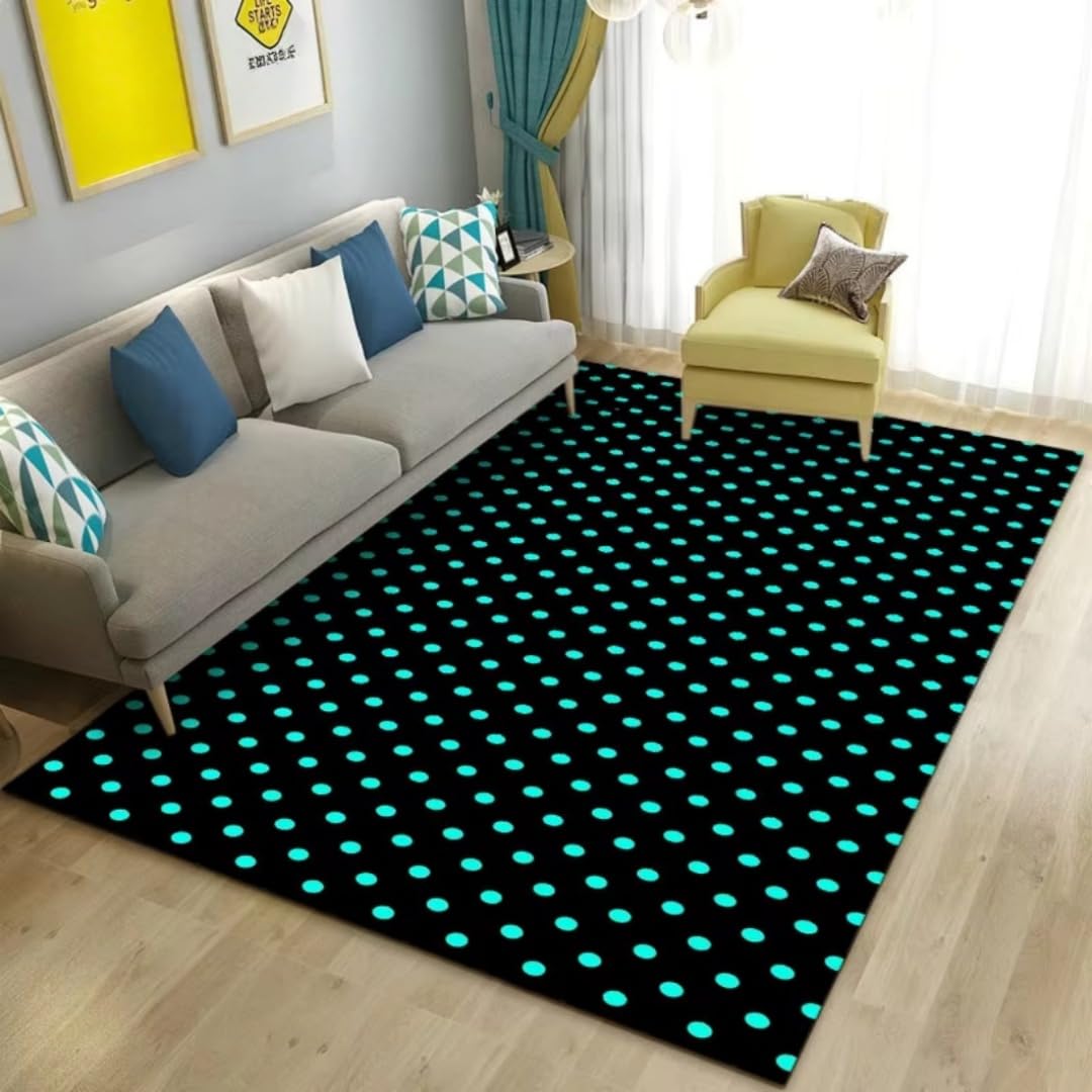 Tapis de salon antidérapant avec motif géométrique moderne 3D