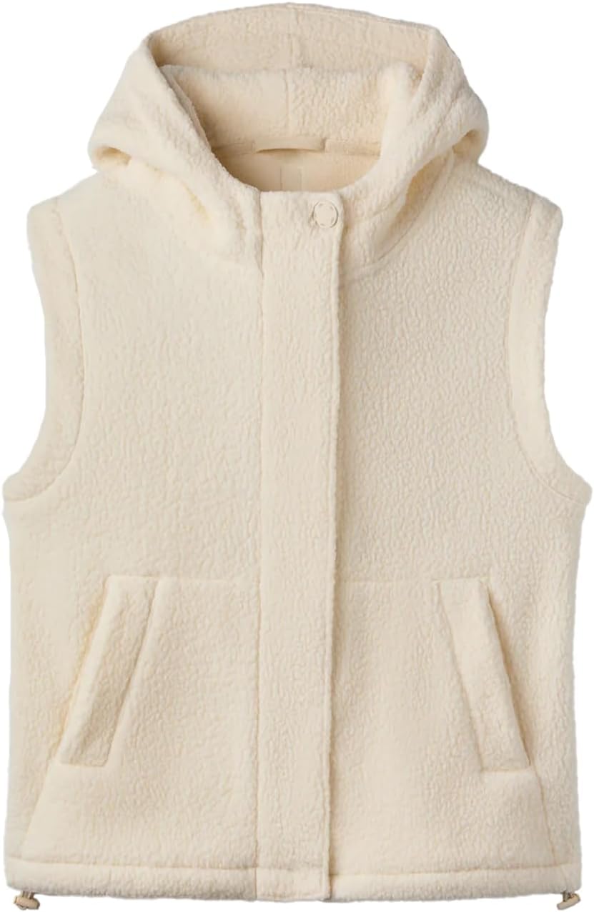 Women Hoodies Fleece Vest Zip Up Sleeveless Casual Sherpa Vests Fuzzy Warm Winter Jackets with Pockets