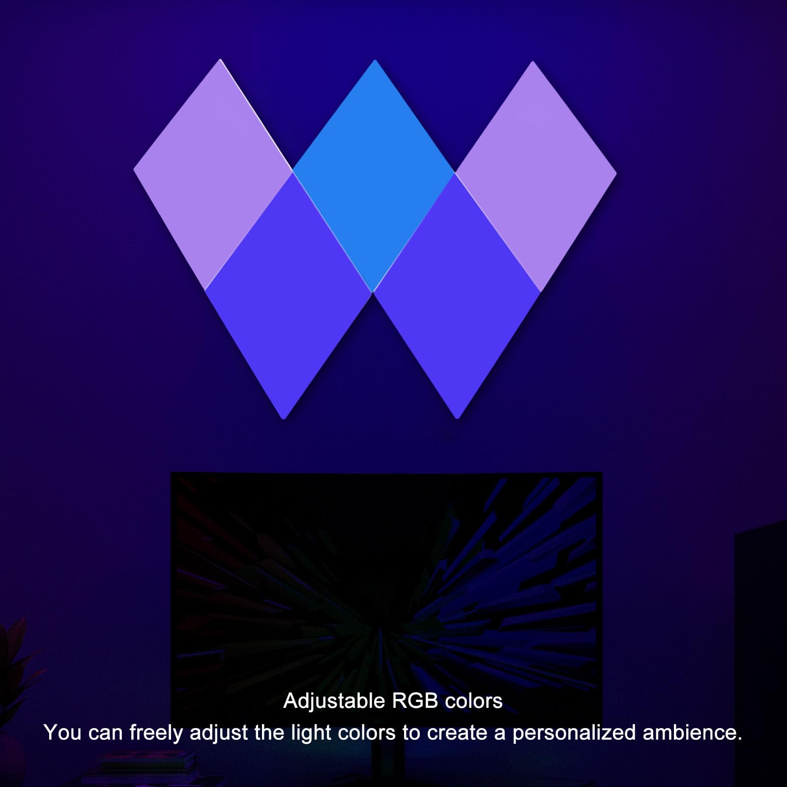 Bewinner Paneles de Luz Inteligentes: Luces LED RGB Inteligentes, Luces de Pared con Voz de Aplicación, Control Remoto, Controlador de Perilla, Sincronización de Música con (Enchufe