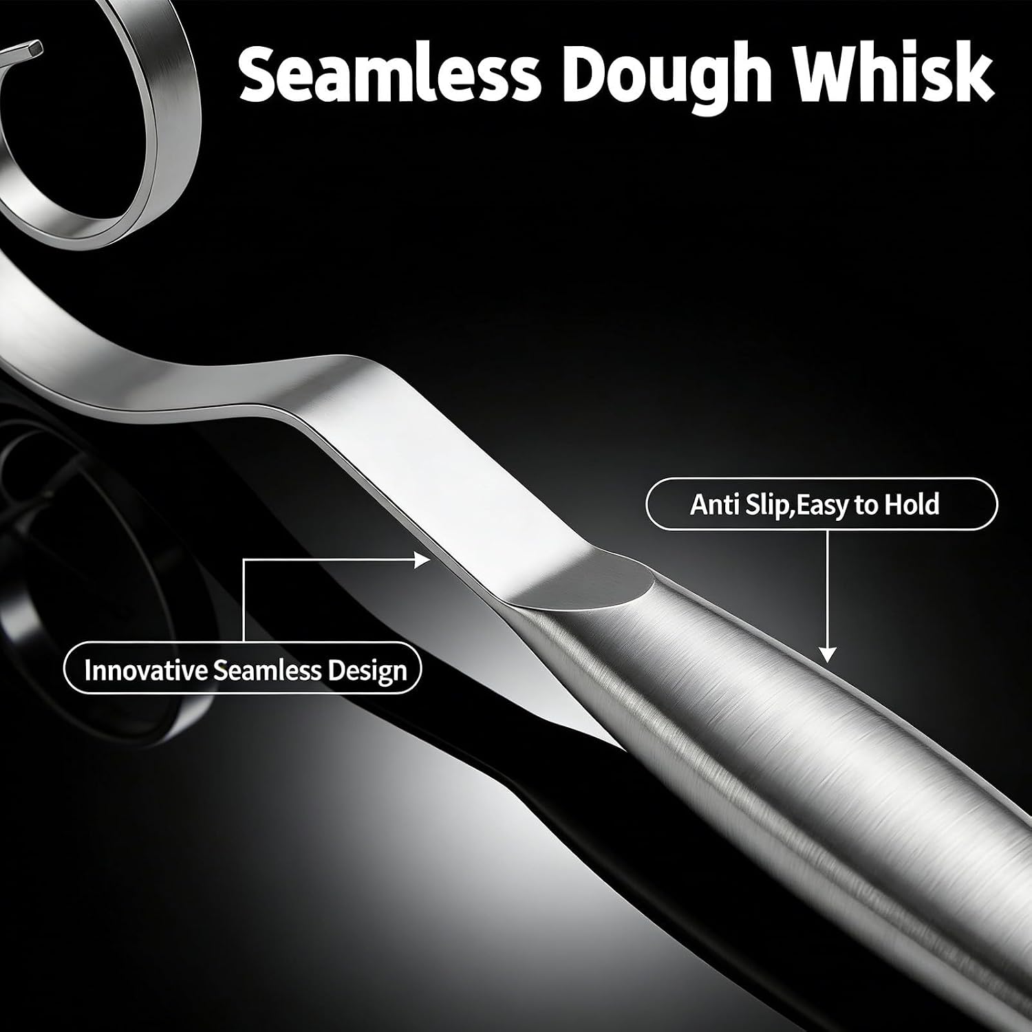 TEEVEA Danish Dough Whisk, Seamless Stainless Steel for Sourdough Bread image 2