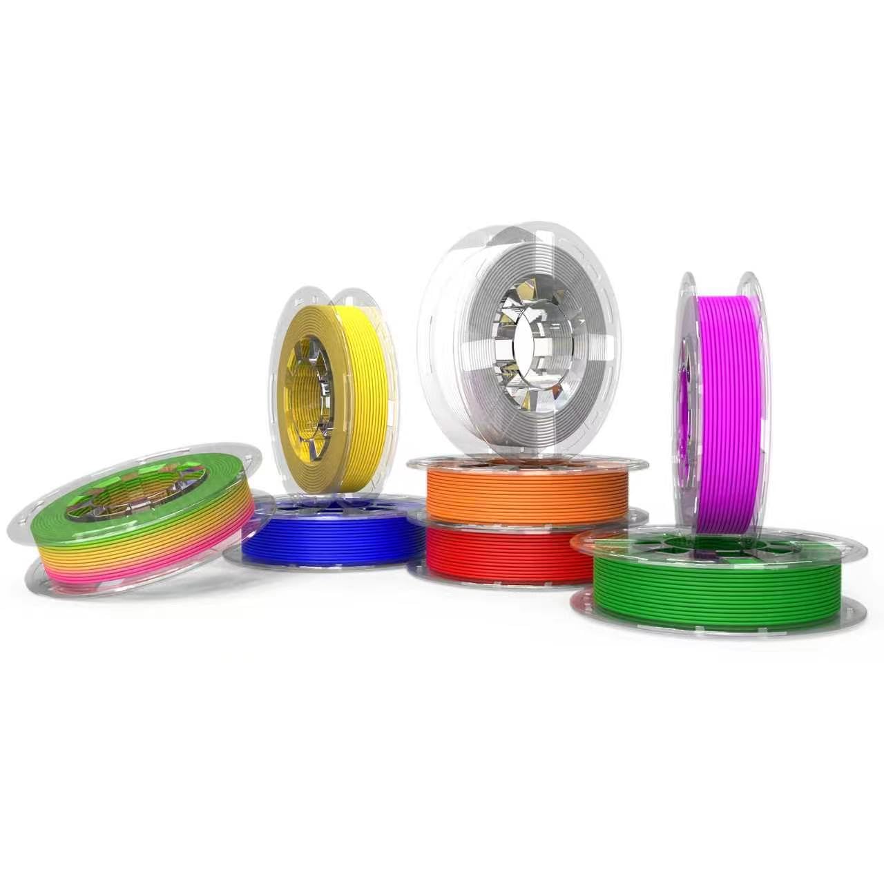 Ensemble de matériel d'imprimante 3D, 1,75 mm (± 0,03 mm) PLA Matériel, compatible avec la plupart des imprimantes 3D, y compris violet, vert, bleu, jaune, blanc, couleur arc-en-ciel, rouge et orange