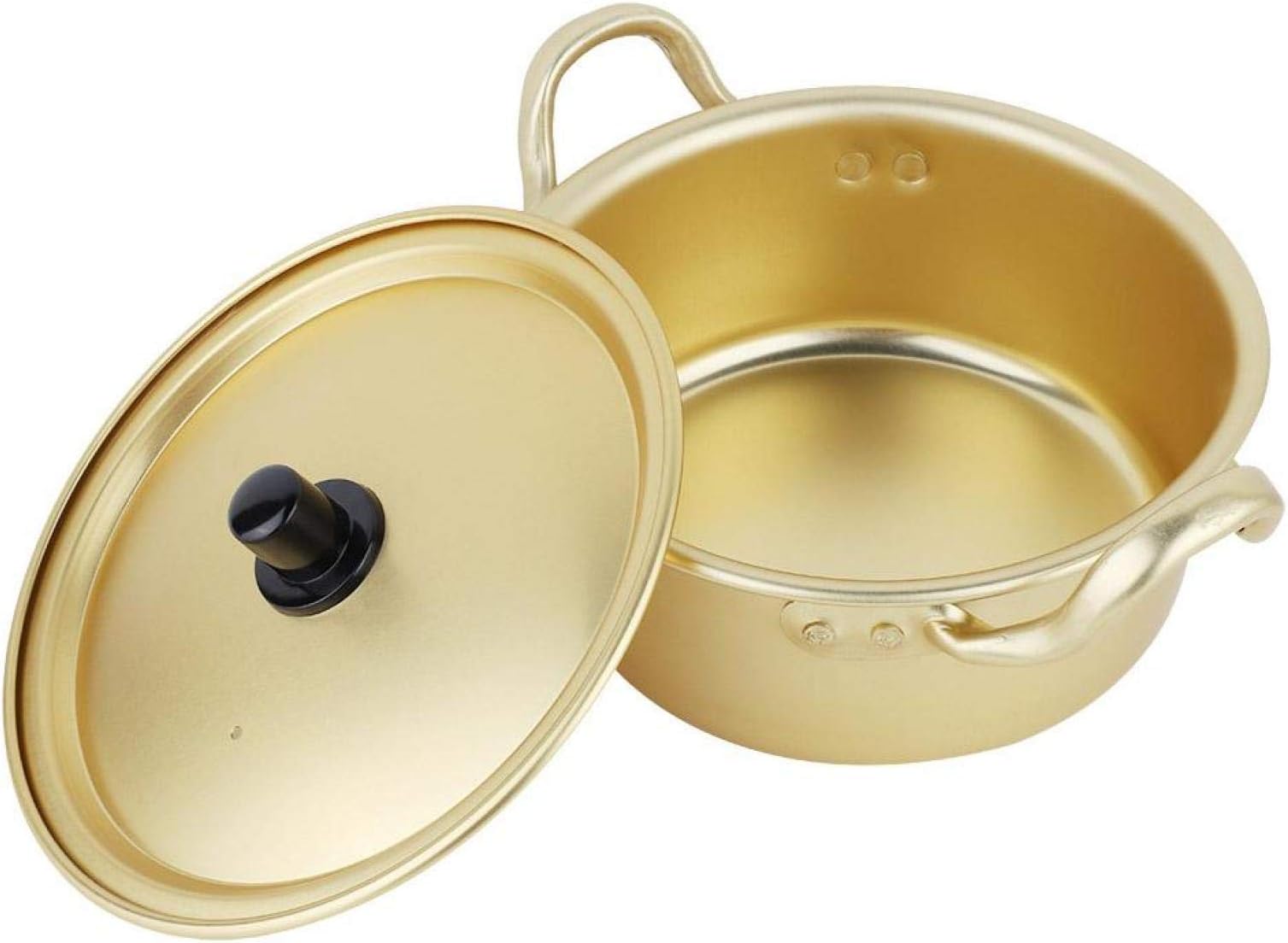Folany Noodle Pot, Aluminum Alloy Anti Korean Ramen Pot with Lid, Fast Heating Instant Noodles Pot for Cooking, Soup, Curry, Pasta, Stew and More with Double Handle, Easy To