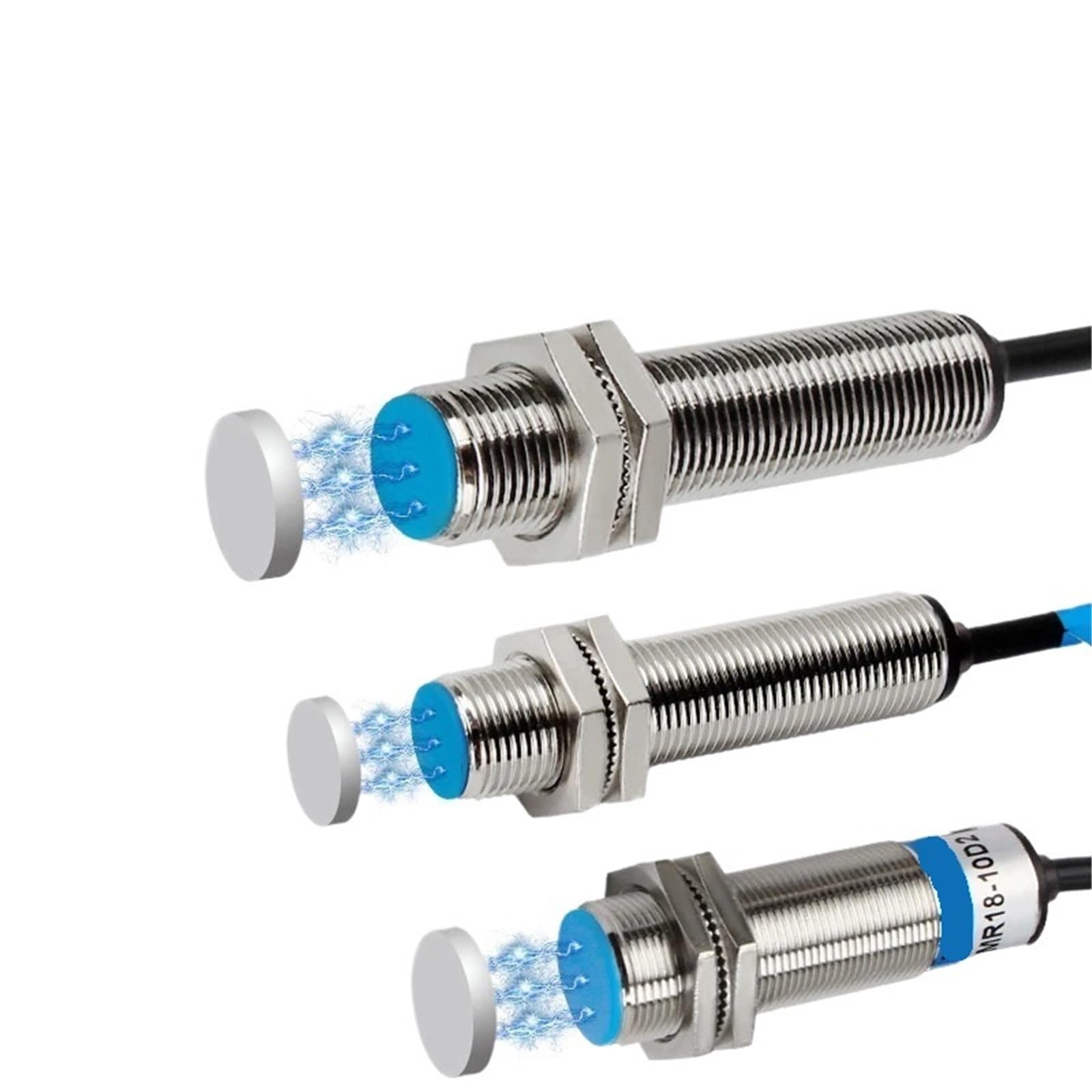 WQGQPXOB 1pcs M12 Switch Magnetic Proximity Sensor M8 M18 2 Wire AC DC Sensing Distance 10mm Hall Effect Non-Contact Industrial(M8 90V-220V,Normally Open)