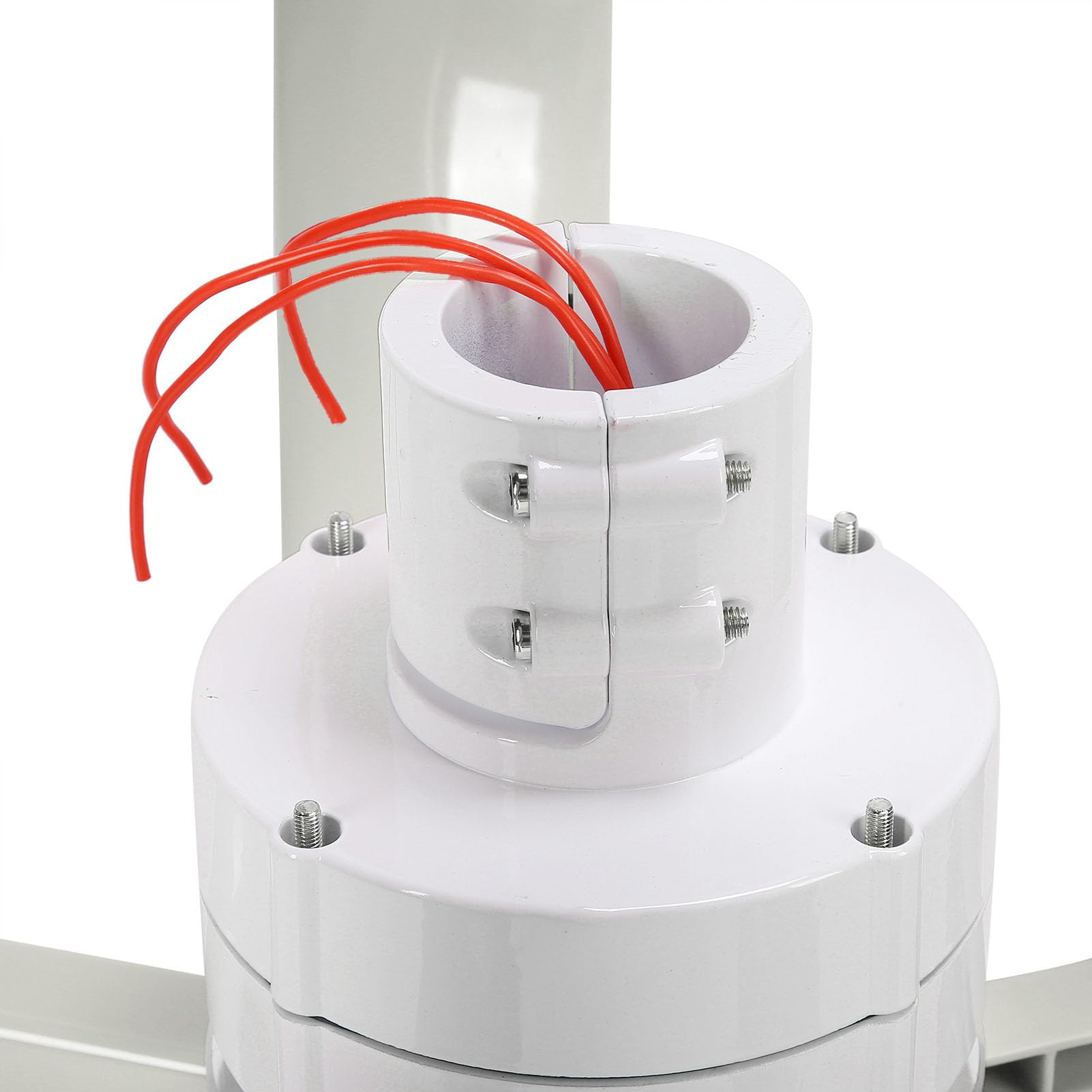 Keenso Generatore Eolico Efficiente Montaggio su Telaio Apparecchiature di Alimentazione per gli Appassionati di Energia Rinnovabile Kit a 5 Pale in Fibra di Nylon Bianco (24V)