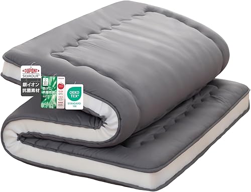 Syalife Colchón de futón japonés tamaño Queen, 4 pulgadas de grosor, plegable y portátil, relleno de espuma 32D tradicional Shikibuton, diseño en