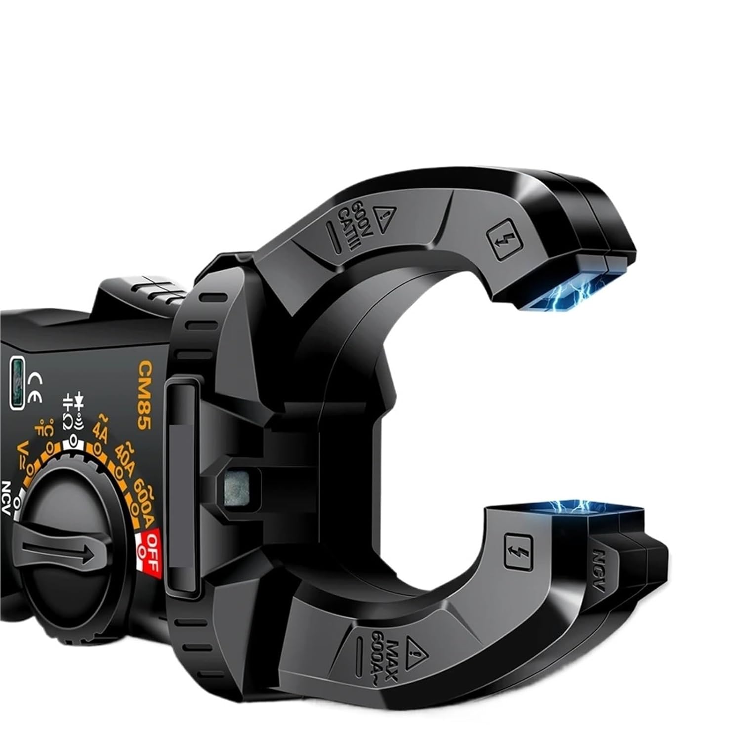CM85 600A Current Clamp Meter Non-Contact Power Measurement 6000 Count High Precision NCV Electrician Multimeter Test Tool(CM85 Black Pro)