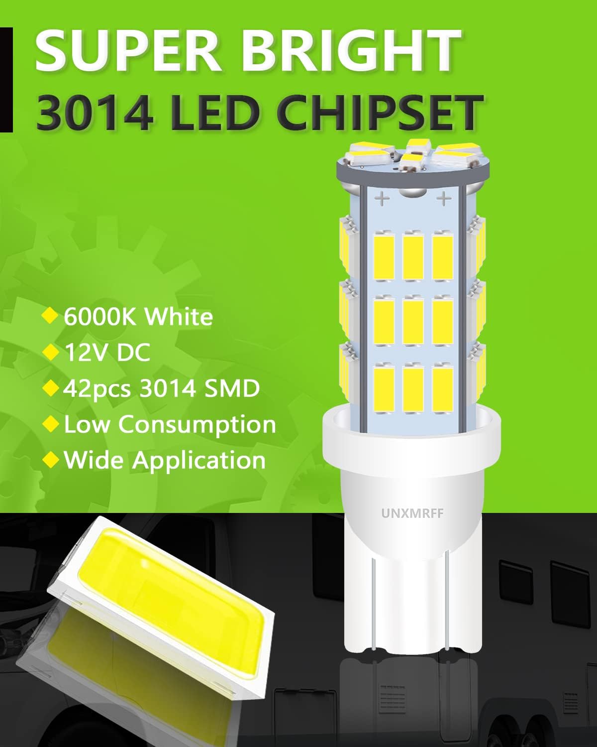 Super Bright 194 LED Light Bulbs White, T10 912 921 168 LED Camper Lights Bulb for 12V RV Ceiling Dome Light/RV Interior Lighting/Travel Trailer/Boat/RV Camper Light Bulb (Pack of 12)