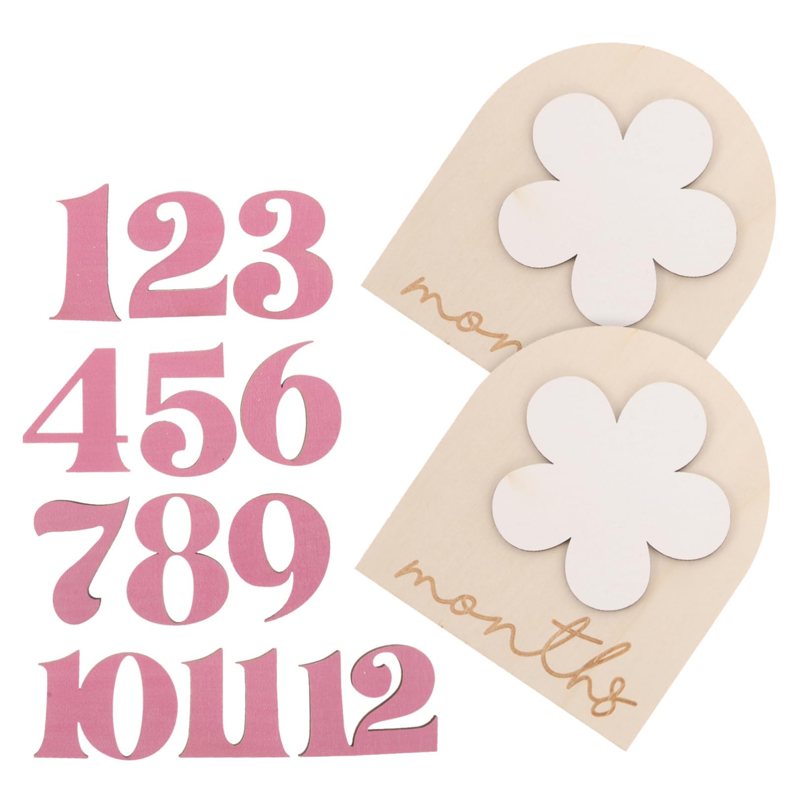 Gogogmee 1 Set Month Props Monthly Milestone Wood Monthly Milestone Sign Monthly Milestone Wood Discs Wooden Monthly Milestone Discs Decorative Monthly Milestone Discs