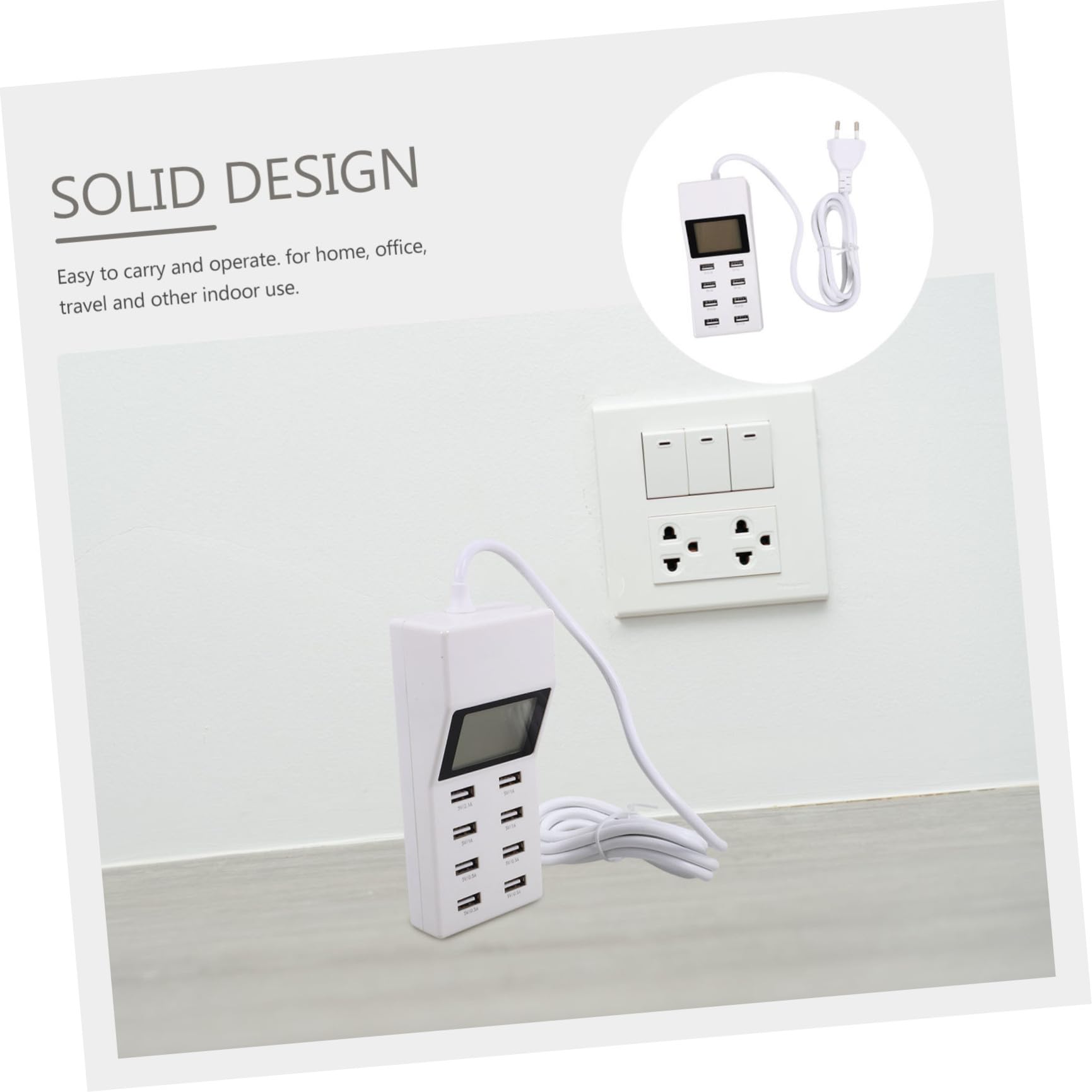 Stazione di Ricarica USB Multipla a 8 Porte Schermo Lcd