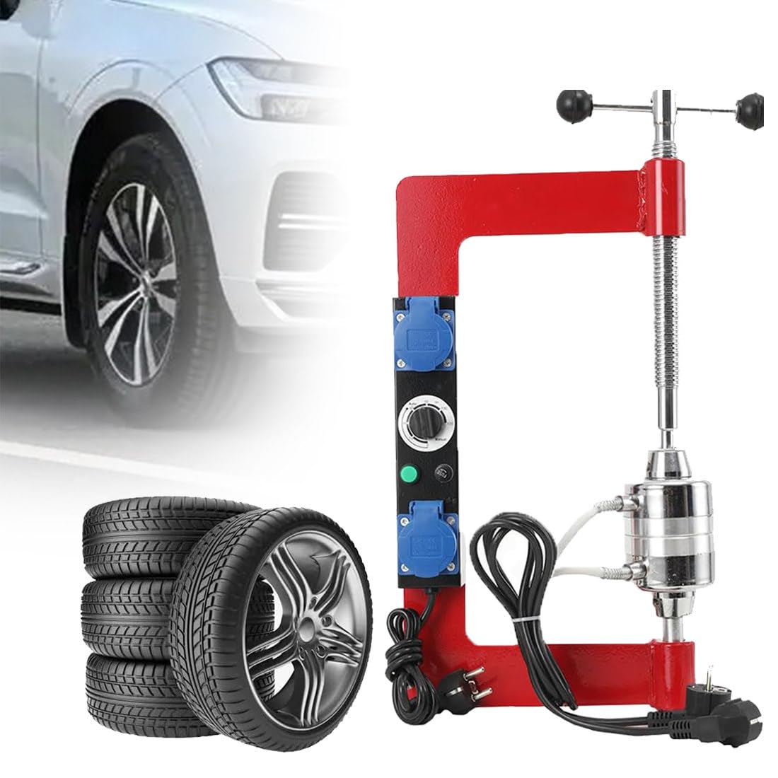 Vulcanizzatore automatico per pneumatici con 8 stampi, controllo della temperatura costante 120-165 ℃, timer programmabile per riparazioni di auto e camion leggeri