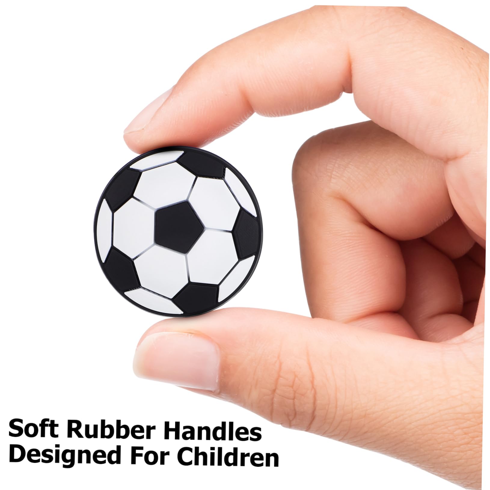 Tiradores Cajones Infantiles Perillas Anticolisión Diseño de Fútbol de Aleación de Zinc y Goma Paquete de 6 Piezas para Armarios en Habitación de Niños