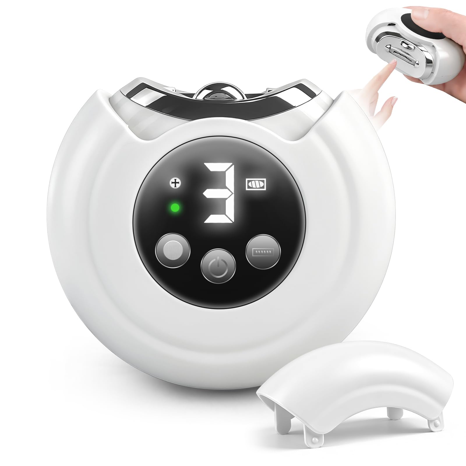 3-in-1 Electric Nail Clipper Automatic Trimmer Grinder Polisher with LED Light 3 Speed Rechargeable Low-Noise Fingernail Clippers for