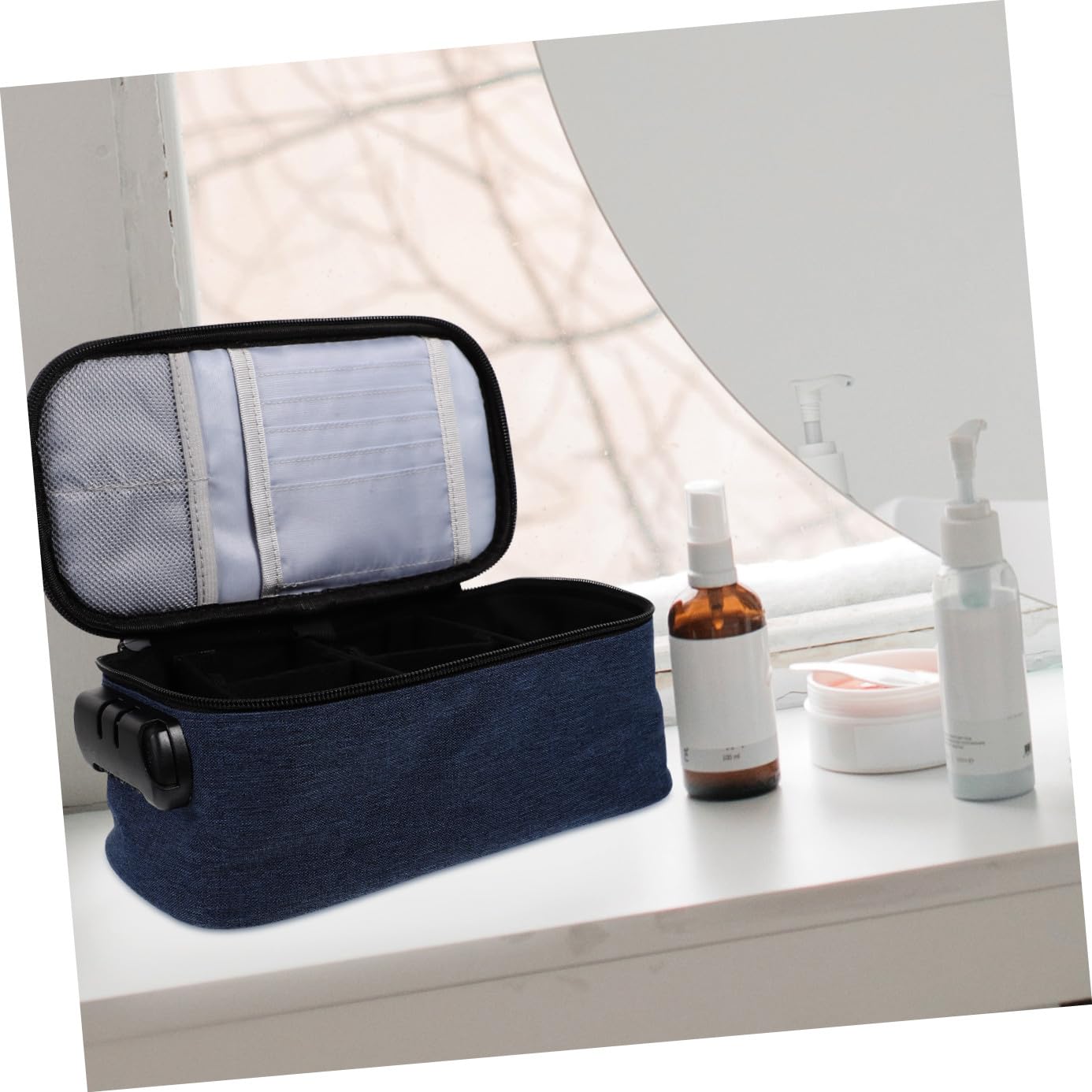 Anneome Borsa da Toeletta Multi-scomparto Custodia per Cosmetici da Viaggio Borsa per Trucco Portatile Cerniera Organizzazione Articoli da Toeletta