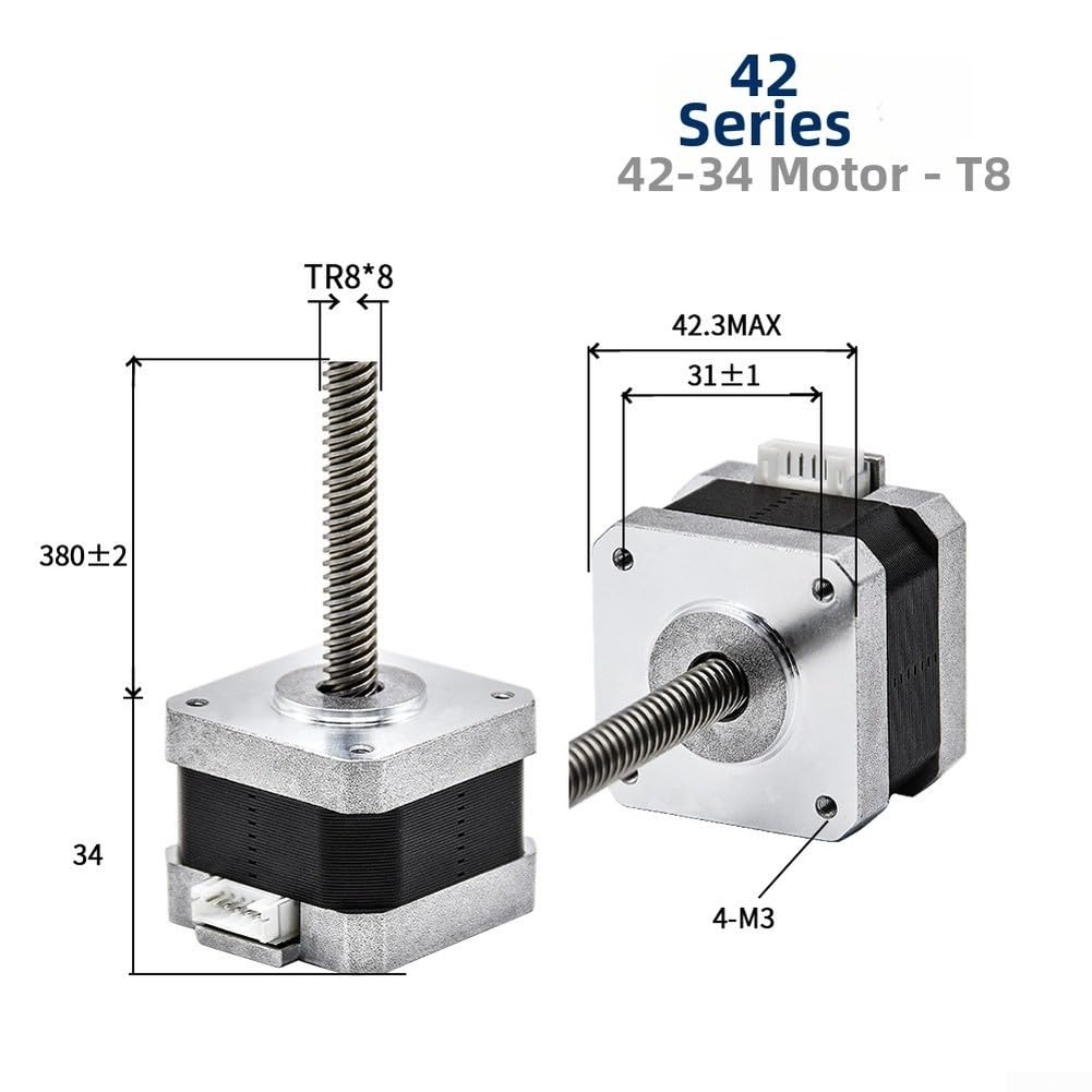 NEMA17 Motor paso a paso 40 Ncm para husillo T8 300 mm para impresora 3D