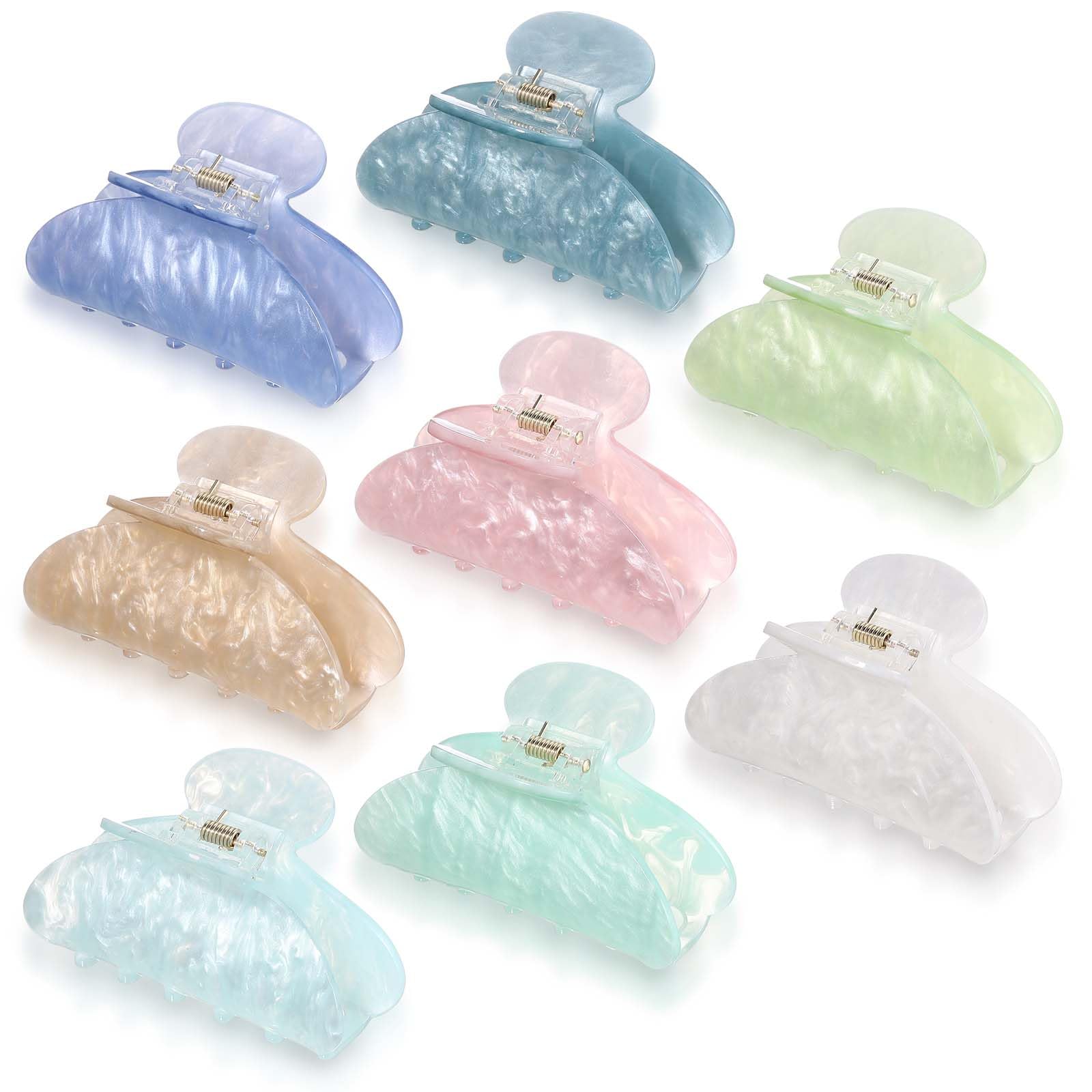 Große Acryl-Haarklammern für Damen, rutschfest, starker Halt, Haarklammern für dickes, dünnes Haar, niedlich, stilvoll, französisches Haar-Accessoire, 8 Stück