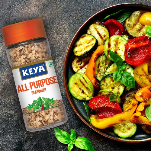 Image of Keya All Purpose Seasoning 60gm l Natural & Healthy Spice Blend for Pizza, Pasta| Glass Bottle | Premium Herbs and Spices, 60gm